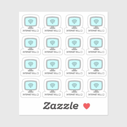 Internet Bill Due Date Erinnerung Wi-Fi Bujo Plane Aufkleber (Blatt)