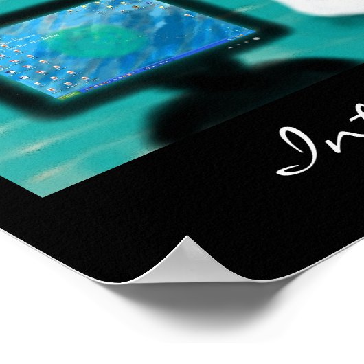 Internet Café Haiku Art Print Poster (Ecke)