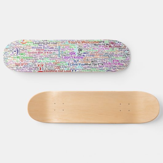 Internet Chat Lingo Art Skateboard (Horizontal)
