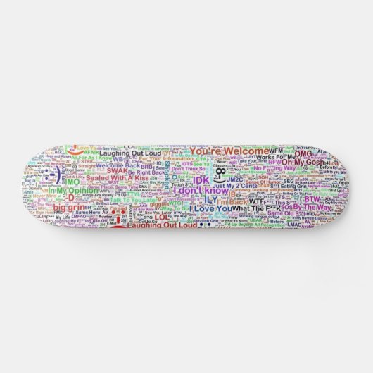 Internet Chat Lingo Art Skateboard (Horizontal)
