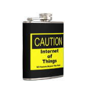 Internet der Dinge IoT Vorsicht Warnschild Flachmann (Rechts)