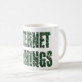 Internet der Dinge mit einer Überlagerung von Binä Kaffeetasse (VorderseiteRechts)