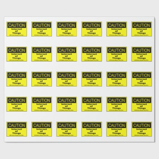 Internet der Dinge - Warnhinweis Geschenkpapier (Flach)