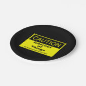 Internet der Dinge - Warnhinweis Pappteller (Schrägansicht)