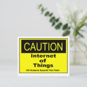 Internet der Dinge - Warnhinweis Postkarte (Stehend Vorderseite)