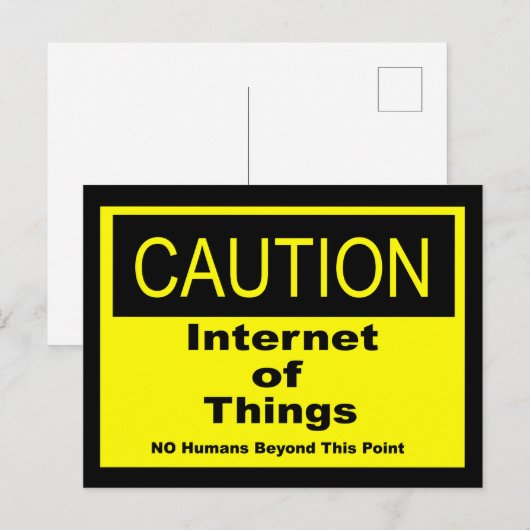 Internet der Dinge - Warnhinweis Postkarte (Vorne/Hinten)