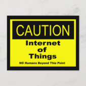 Internet der Dinge - Warnhinweis Postkarte (Vorderseite)