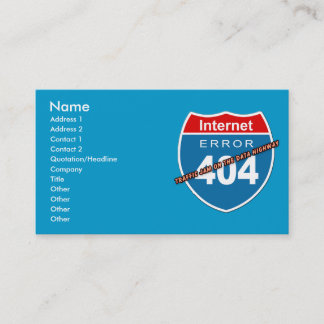 Internet-Fehler 404 Visitenkarte