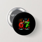 Internet-Meme 6 und 7 Sechs Sieben Alpha-Aura-Ener Button (Vorne & Hinten)