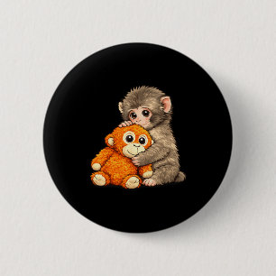 Internet-Meme Punch-Affe mit Teddybär kuschelt Button
