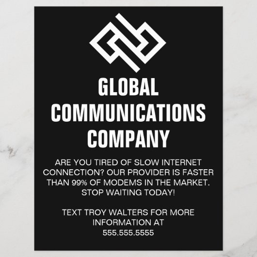 Internet-Provider-Computer-Unternehmen Schwarzes M Flyer (Vorne)