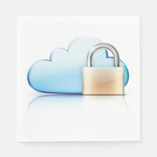 Internet Security Icon Padlock Sichere Napkins Serviette (Vorderseite)