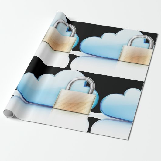Internet Security Icon Padlock Wrapping Paper Geschenkpapier (Ungerollt)