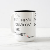 Internet Verabredet Geschenk, Online Verabreden, O Zweifarbige Tasse (Vorderseite Links)