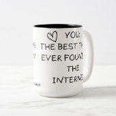 Internet Verabredet Geschenk, Online Verabreden, O Zweifarbige Tasse (VorderseiteRechts)