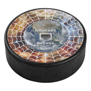 Internet-Zugang auf der Erde Eishockey Puck