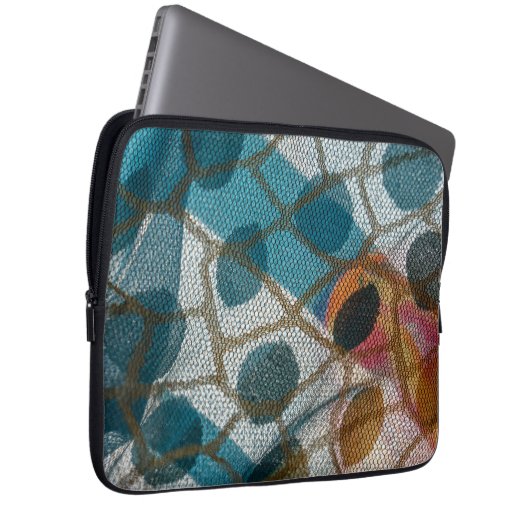 Internetverbindungen im Netz in Farben Laptopschutzhülle (Vorne Rechts)