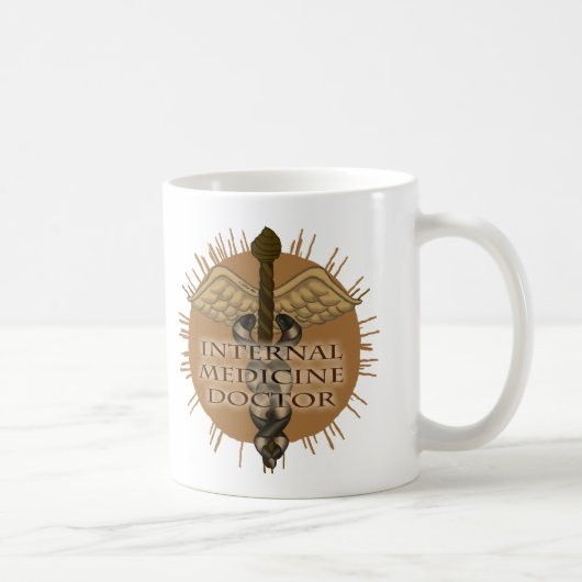 Internist-Ärztin-Caduceus-Tasse Kaffeetasse (Rechts)