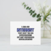 Internist Joke ... Überlegene Intelligenz Postkarte (Stehend Vorderseite)