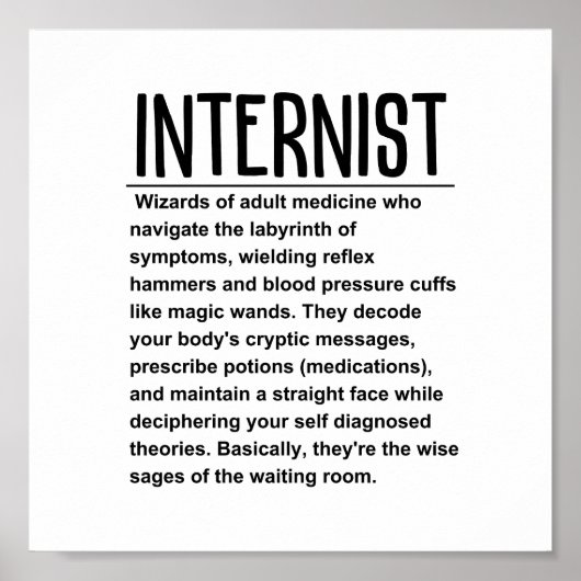 Internist Poster (Vorne)