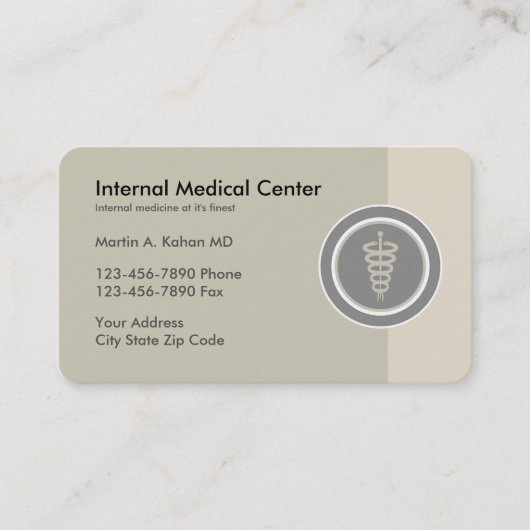 Internist Visitenkarte (Vorderseite)