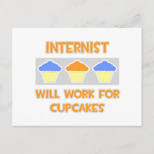 Internist ... Wird für Cupcakes arbeiten Postkarte