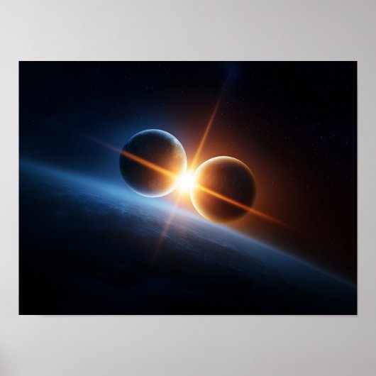 Interplanetare Planetenkollision und kosmische Lic Poster (Vorne)