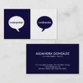 Interpret-Englisch-Spanisch Visitenkarte (Vorne/Hinten)