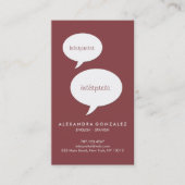 Interpret-kundenspezifische Farbsprache-Blase Visitenkarte (Vorderseite)