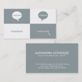 Interpret-/Übersetzer-englisch-spanisches Visitenkarte (Vorne/Hinten)