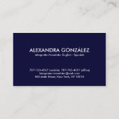 Interpret-/Übersetzer-englisch-spanisches Visitenkarte (Rückseite)