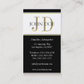 Interpret-/Übersetzer-Goldstreifen W/W Visitenkarte (Rückseite)