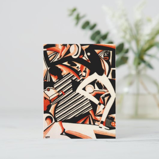 Interpretation von Harlem Jazz Postkarte (Stehend Vorderseite)