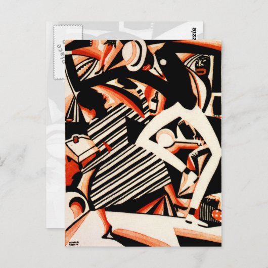 Interpretation von Harlem Jazz Postkarte (Vorne/Hinten)