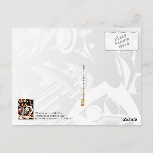Interpretation von Harlem Jazz Postkarte (Rückseite)