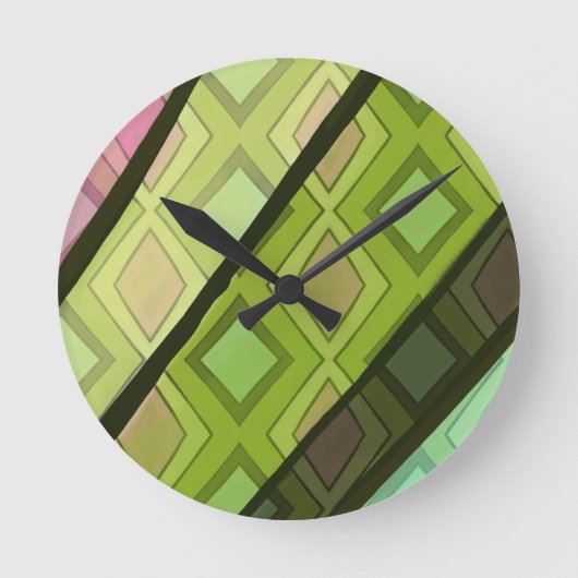 Interpretative Kunst mit rosa Knospe Runde Wanduhr (Vorderseite)