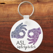 "Interpreter" American Sign Language (Ombré) Schlüsselanhänger (Vorderseite)