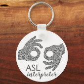 "Interpreter" American Sign Language Schlüsselanhä Schlüsselanhänger (Vorderseite)