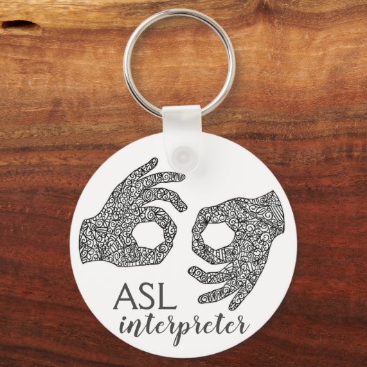 "Interpreter" American Sign Language Schlüsselanhä Schlüsselanhänger (Vorderseite)