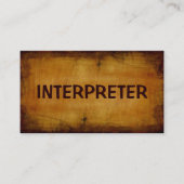 Interpreter antiker Visitenkarte (Vorderseite)
