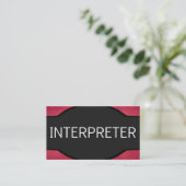 Interpreter Elegante Name Plate Visitenkarte (Stehend Vorderseite)