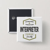 Interpreter Logo Geschenkideen. Button (Vorne & Hinten)