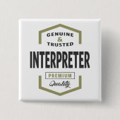 Interpreter Logo Geschenkideen. Button (Vorderseite)