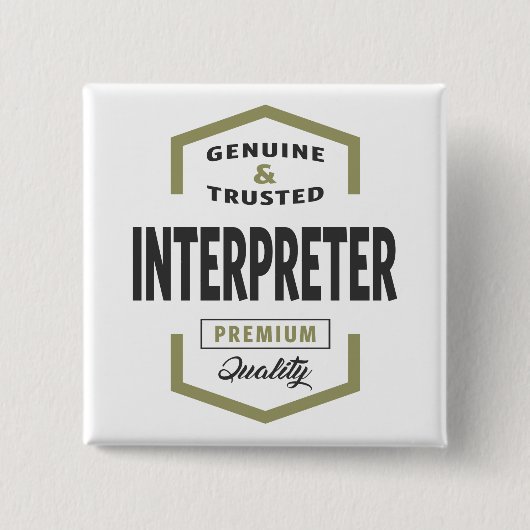Interpreter Logo Geschenkideen. Button (Vorderseite)