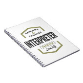 Interpreter Logo Geschenkideen. Notizblock (Rechte Seite)