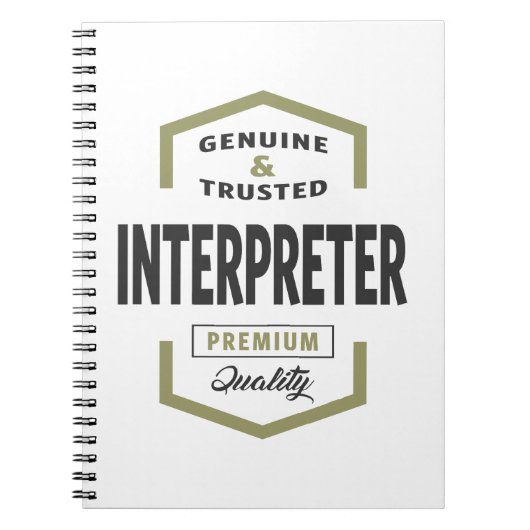 Interpreter Logo Geschenkideen. Notizblock (Vorderseite)