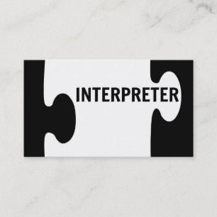 Interpreter Puzzle Piece Business Card Visitenkarte