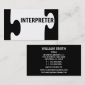 Interpreter Puzzle Piece Business Card Visitenkarte (Vorne/Hinten)