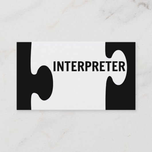 Interpreter Puzzle Piece Business Card Visitenkarte (Vorderseite)