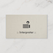 Interpreter Simple Elegant Beruflich Visitenkarte (Vorderseite)